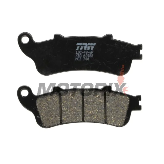 Brzdové destičky -TRW- MCB704, Aprilia Leonardo 125, Benelli 125 Jarno, Beta Eikon 125/150, Honda CB 1100, CBR 1100XX, Foresight/Jazz 250, Silver Wing 600, Gold Wing/VTX 1800, Deauville/Vulcan 650, VFR 800, Varadero 1000, Malaguti Ciak 125/150, Peugeot Lo