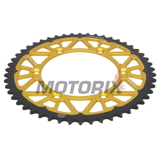 Zadní rozeta -JT- JTX460,50GLD, 50 zubů, zlatý, hybridní, Kawasaki KDX 200 1983-1985, 1987-2006, KDX 220 1997-2005, KH 100 1984-1992, KH 125 1983-1998, KLX 250 1991-2000, 2006-2020, KLX 300 1997-2002, KLX 450 2008-2019, KLX 650 1993-1996