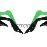 Přední boční plasty -POLISPORT- černé/zelené, KAWASAKI KX 450 2012-2015