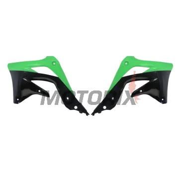 Přední boční plasty -POLISPORT- černé/zelené, KAWASAKI KX 450 2012-2015