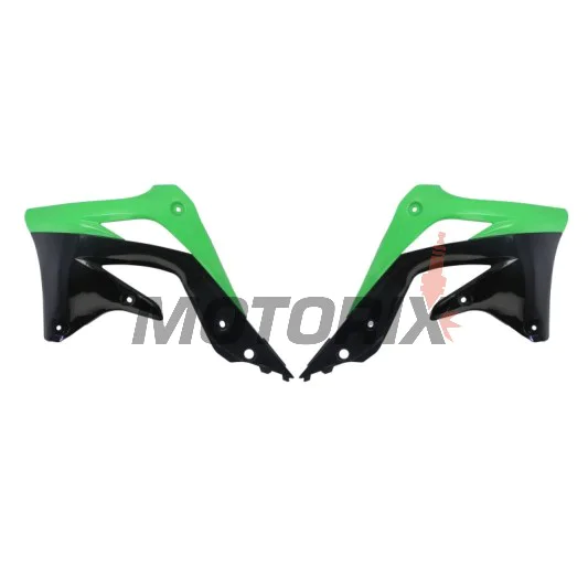 Přední boční plasty -POLISPORT- černé/zelené, KAWASAKI KX 450 2012-2015