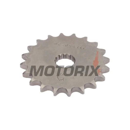 Přední pastorek -JT- JTF558,20, 20 zubů, Derbi GPR 125 2004-2008, Gilera SC 125 2006-2008, Kawasaki Z 125 2018-2020, Yamaha DT 125 1988-2006, DT 200 1988, TDR 125 1989-2002, TZR 125 1993-2000, TZR 80 1996, XVS 125 2000-2004