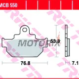 Brzdové destičky -TRW- MCB550, Maico 250/500 Cross-Enduro, Suzuki GZ Marauder 125/250, LS650 Savage, RM125, TU250X, VL Intruder 125/250LC (1985-2019)