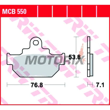 Brzdové destičky -TRW- MCB550, Maico 250/500 Cross-Enduro, Suzuki GZ Marauder 125/250, LS650 Savage, RM125, TU250X, VL Intruder 125/250LC (1985-2019)