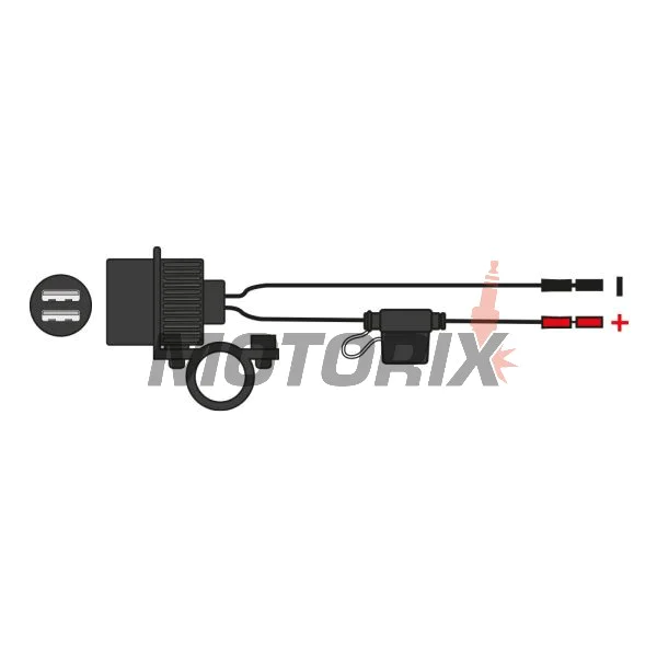 USB adaptér -OXFORD- s držákem na řídítka 22mm - univerzální