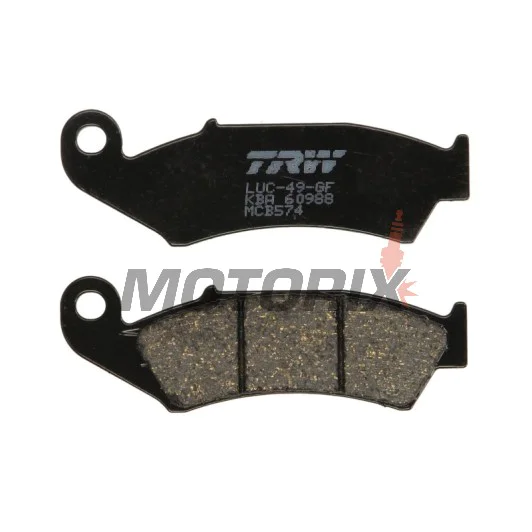 Brzdové destičky -TRW- MCB574, Honda NX125 Transcity, NX250, XL250R Baja, XLR125R, XR250R/600R, Kawasaki KX125