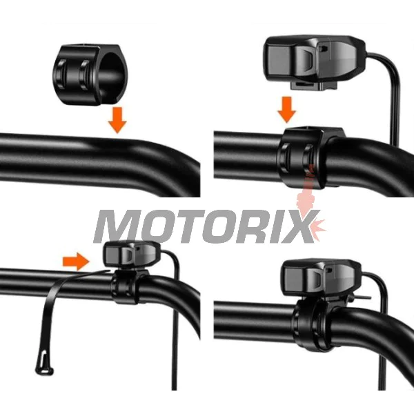 USB adaptér -4 RIDE- USB Type C, s držák pro řídítka 22mm - univerzální