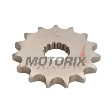 Přední pastorek -JT- JTF558,15, 15 zubů, Derbi GPR 125 2004-2008, Gilera SC 125 2006-2008, Kawasaki Z 125 2018-2020, Yamaha DT 125 1988-2006, DT 200 1988, TDR 125 1989-2002, TZR 125 1993-2000, TZR 80 1996, XVS 125 2000-2004