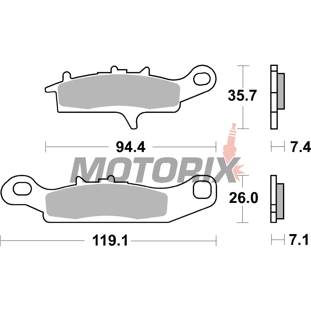 Brzdové destičky -BREMBO- 07KA25SD, Kawasaki KFX 450R, 700 (2004-2014), KVF 650 Brute Force, 700 Prairie (2002-2011), Suzuki LT-V 700 Twin Peaks (2004-2006)