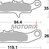 Brzdové destičky -BREMBO- 07KA25SD, Kawasaki KFX 450R, 700 (2004-2014), KVF 650 Brute Force, 700 Prairie (2002-2011), Suzuki LT-V 700 Twin Peaks (2004-2006)