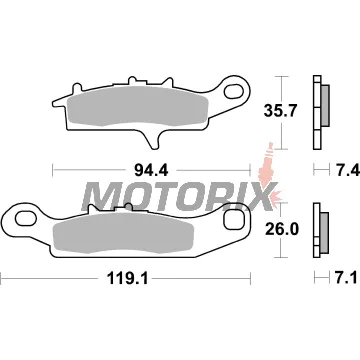 Brzdové destičky -BREMBO- 07KA25SD, Kawasaki KFX 450R, 700 (2004-2014), KVF 650 Brute Force, 700 Prairie (2002-2011), Suzuki LT-V 700 Twin Peaks (2004-2006)