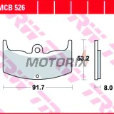 Brzdové destičky -TRW- MCB526, Honda CBX550F Supersport (1982-1984), MVX250F (1988), VT250F/500E (1982-1985), VTR250 Interceptor (1988)