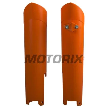 Chrániče přední vidlice -POLISPORT- oranžové, KTM EXC, XC, XC-W, XCF-W 125-500 2008-2015