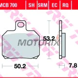 Brzdové destičky -TRW- MCB700EC, Aprilia ETV, RS, RSV, SL, Tuono; Benelli TNT, Tornado, TreK; Ducati 1098, 1198, 848, Monster, Multistrada, Panigale; KTM RC8, Super Duke; Moto Guzzi Breva, Nevada; Piaggio Beverly, X8, X9; Yamaha YP, VP, XQ