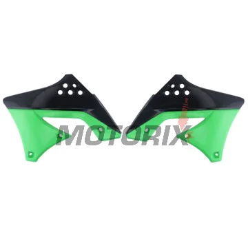 Přední boční plasty -POLISPORT- černé/zelené, KAWASAKI KX 250 2009-2012