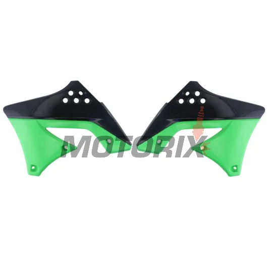 Přední boční plasty -POLISPORT- černé/zelené, KAWASAKI KX 250 2009-2012