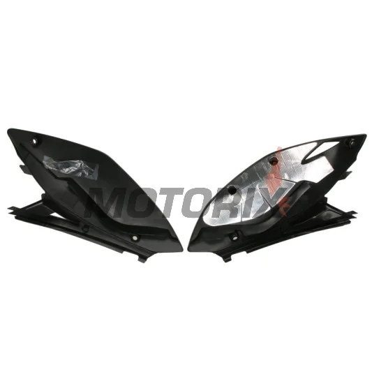 Zadní boční plasty -POLISPORT- černé, KAWASAKI KX 250 2009-2012