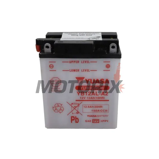 Akumulátor -YUASA- YB12AL-A2+ELEKTROLI, 12.6Ah 12V