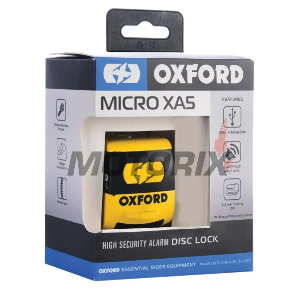 Zámek brzdového kotouče s alarmem -OXFORD- Micro XA5 5.5mm