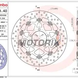 Brzdový kotouč -BREMBO- 78B40840, Kawasaki ER-6, Versys, Z750/Z1000, ZX-6R/ZX-10R (2004-2011)