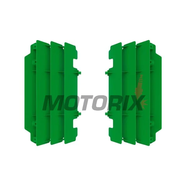 Chrániče chladiče -POLISPORT- zelený, KAWASAKI KX 250 2005-2007