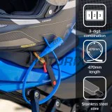 Zámek na helmu -OXFORD- Combi Zip Lock 470mm, modré