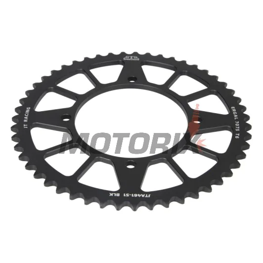 Zadní rozeta -JT- JTA461,51BLK, 51 zubů, černý, hliníkový, Kawasaki KX 100 1998-2021, KX 112 2022-2025, KX 80 1998-2000, KX 85 2001-2025, Suzuki RM 100 2003