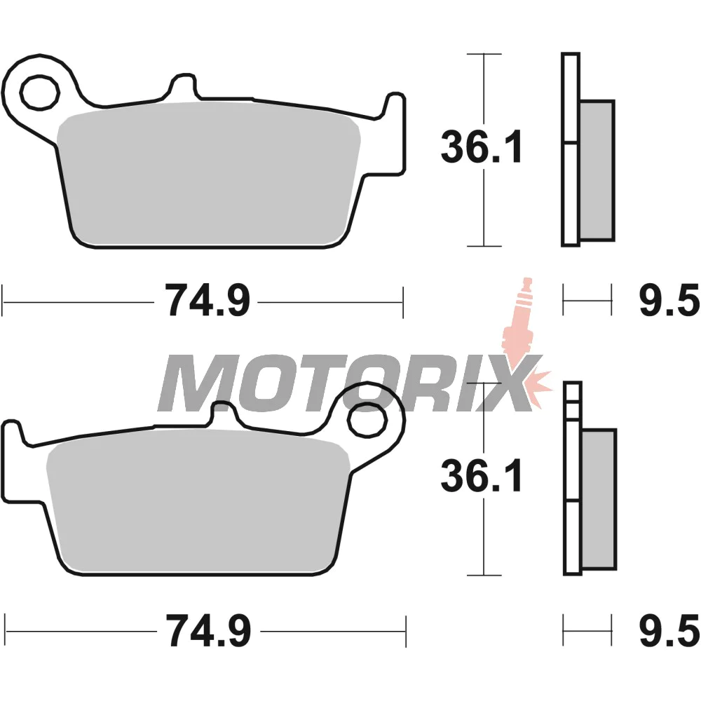 Brzdové destičky -BREMBO- 07HO26TT, Gas Gas EC/MC/FSE/FSR, Honda CR/CRF/XR, Kawasaki KLX/KX, Suzuki DR-Z/RM, TM EN/MX, Yamaha WR/YZ (1989-2022)