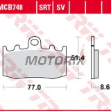 Brzdové destičky -TRW- MCB748, BMW HP2 Megamoto 1200, K1200RS/GT/S/LT, K1300S/GT, R850RT/R, R1100S, R1150GS/RT/R, R1200GS/Adventure/RT/R/ST/S LC - 2000-2015