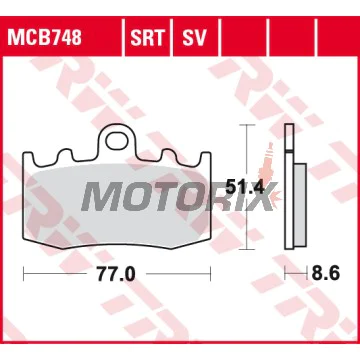 Brzdové destičky -TRW- MCB748SV, BMW HP2 Megamoto 1200, K1200RS/GT/S/LT, K1300S/GT, R850RT/R, R1100S, R1150GS/RT/R, R1200GS/Adventure/RT/R/ST/S LC - 2000-2015
