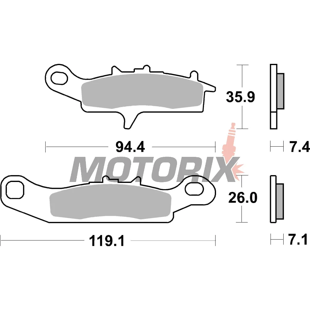 Brzdové destičky -BREMBO- 07KA24SX, Kawasaki KFX 450R, 700 (2004-2014), KVF 650 Brute Force, 700 Prairie (2002-2011), Suzuki LT-V 700 Twin Peaks (2004-2006)
