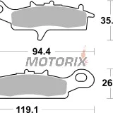 Brzdové destičky -BREMBO- 07KA24SX, Kawasaki KFX 450R, 700 (2004-2014), KVF 650 Brute Force, 700 Prairie (2002-2011), Suzuki LT-V 700 Twin Peaks (2004-2006)