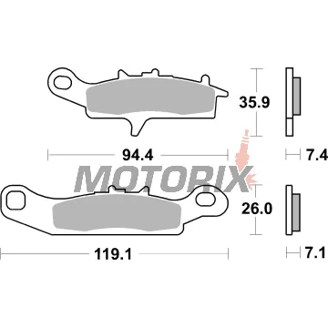 Brzdové destičky -BREMBO- 07KA24SX, Kawasaki KFX 450R, 700 (2004-2014), KVF 650 Brute Force, 700 Prairie (2002-2011), Suzuki LT-V 700 Twin Peaks (2004-2006)
