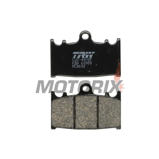 Brzdové destičky -TRW- MCB602, Kawasaki GPZ, KLZ, VN, ZR, ZX, ZX-6R, ZX-9R, ZXR, ZZR 1989-2019; Suzuki GSF, GSR, GSX, GSX-R, RGV, SV 1988-2017