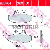 Brzdové destičky -TRW- MCB664, Aprilia ETX125, MX50, Pegaso50/125, RS50, RX50/125, Gilera DNA50/125/180, Runner125/180, Malaguti Madison125, Piaggio GT125/250, Hexagon125, Skipper125, Sachs ZX50/125, ZZ125, Rieju RS1 50Evo