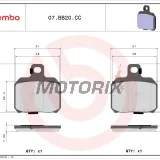 Brzdové destičky -BREMBO- 07BB20CC, Aprilia RSV/Tuono/Capo Nord, Benelli TNT/Tornado/TreK, Ducati Monster/Multistrada/1098/1198/Hypermotard/Sportclassic, Honda FES/ST, KTM RC8/Super Duke, Moto Guzzi Breva/Nevada/V7, Piaggio Beverly/X8