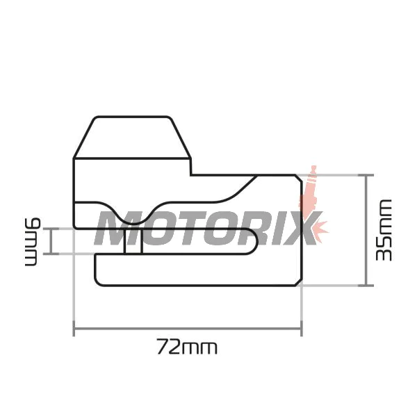 Zámek brzdového kotouče -OXFORD- Mini T 5.5mm, žlutý