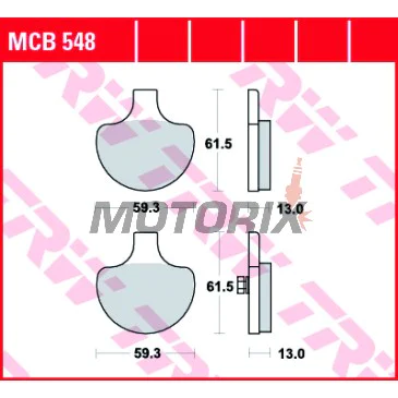 Brzdové destičky -TRW- MCB548, Harley-Davidson Touring (Road King, Electra Glide, Tour Glide, Road Glide), Softail (Fat Boy, Heritage, Springer, Night Train), Dyna (Super Glide, Low Rider, Wide Glide), Sportster XL/XLH 883/1200 (1984-2008)