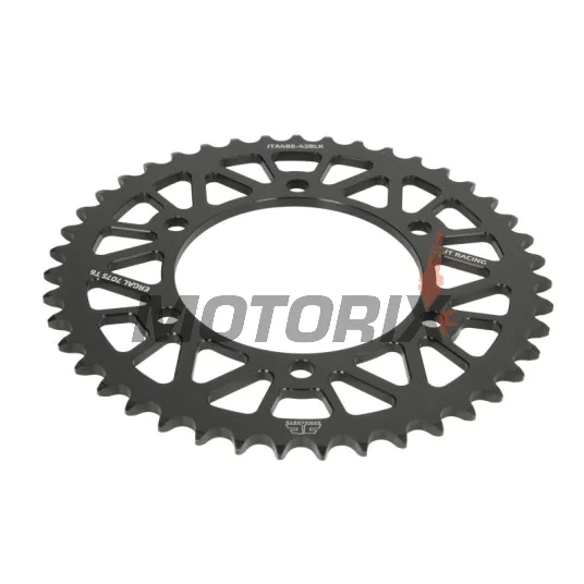 Zadní rozeta -JT- JTA486,43BLK, 43 zubů, černý, hliníkový, Kawasaki ER 500 1997-2006, EX 250 1988-2013, EX 300 2013-2017, EX 500 2006-2009, GPX 250 1988-1996, GPZ 250 1986-1987, GPZ 500 1987-2005, KR 250 1984-1985, Ninja 250 2008-2010, 2014-2015
