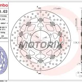 Brzdový kotouč -BREMBO- 78B40863, Suzuki GSX-R 600/750/1000 (2008-2015)