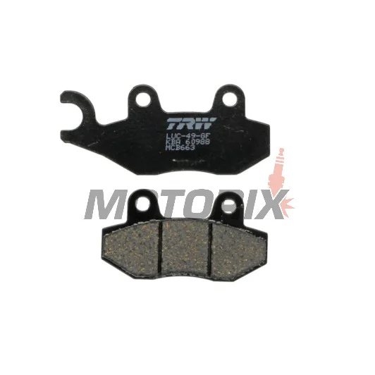 Brzdové destičky -TRW- MCB663, Honda CBF/NSR/VT Shadow/XL Varadero 75-250 1992-2013; Keeway Speed 125/150 2006; Kawasaki Eliminator/KLX/KVF/KX/Z 65-400 1997-2020; Kymco Agility/Dink/Grand Dink/Like/Movie/Pulsar/Quannon/Super9/Yager/Zing 50-250 1997-2019;