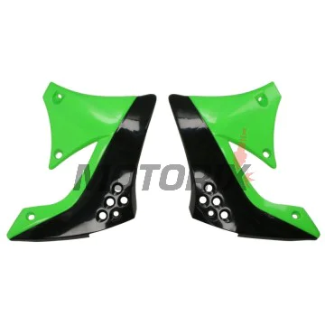 Přední boční plasty -POLISPORT- černé/zelené, KAWASAKI KX 450 2009-2011