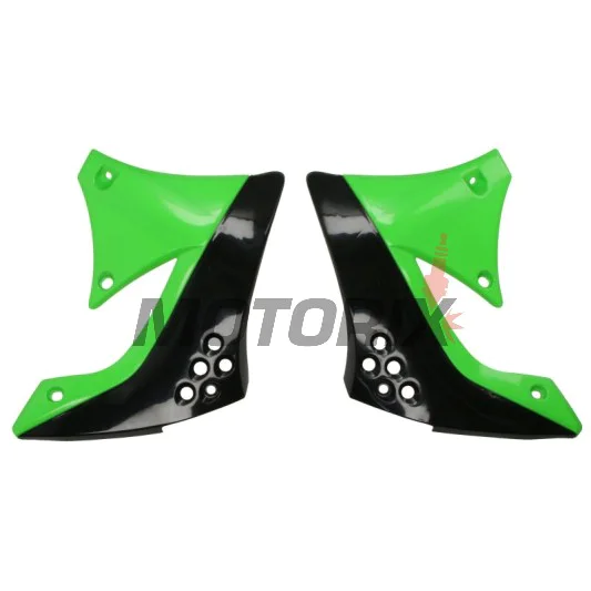 Přední boční plasty -POLISPORT- černé/zelené, KAWASAKI KX 450 2009-2011