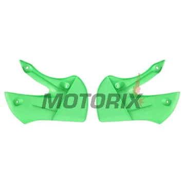 Přední boční plasty -POLISPORT- zelené, KAWASAKI KLX, KX 65/110 2000-2023