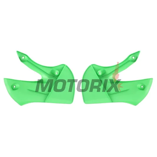 Přední boční plasty -POLISPORT- zelené, KAWASAKI KLX, KX 65/110 2000-2023