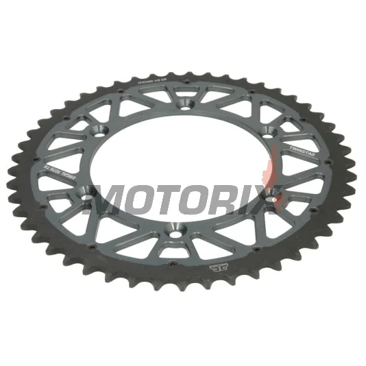 Zadní rozeta -JT- JTX460,49GR, 49 zubů, šedý, hybridní, Kawasaki KDX 200 1984-1985, 1987-1988, 1990-2006, KDX 220 1998-2005, KDX 250 1991-1994, KX 125 1992-1994, 1999-2000, 2002-2003, 2006, KX 250 1987-1988, 1992, 1995-1996, 1999, 2002, 2004-2017