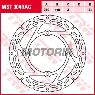 Brzdový kotouč -TRW- MST304RAC, 250mm, Suzuki RM-X450Z (2010-2019)/RM-Z250 (2007-2019)/RM-Z450 (2005-2018)