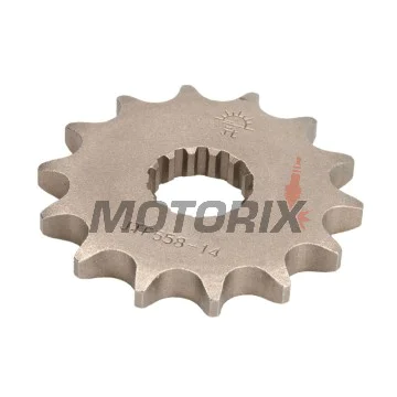 Přední pastorek -JT- JTF558,14, 14 zubů, Derbi GPR 125 2004-2008, Gilera SC 125 2006-2008, Kawasaki Z 125 2018-2020, Yamaha DT 125 1988-2006, DT 200 1988, TDR 125 1989-2002, TZR 125 1993-2000, TZR 80 1996, XVS 125 2000-2004