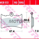 Brzdové destičky -TRW- MCB572, Honda CBR125R, XL125V Varadero, XLR125 (1993-2013)