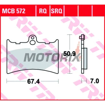 Brzdové destičky -TRW- MCB572, Honda CBR125R, XL125V Varadero, XLR125 (1993-2013)